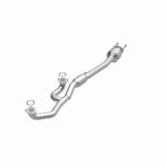MagnaFlow 52756 oem grade direct-fit catalytic converter, opposite front three-quarter view of the turntable spin