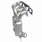 MagnaFlow 51830 oem grade manifold converter, front three-quarter view of the turntable spin