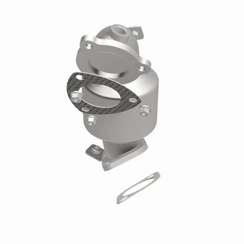 MagnaFlow 280054 oem grade direct-fit catalytic converter, side view of the turntable spin