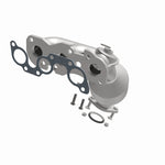 MagnaFlow 50260 hm grade manifold converter, opposite front three-quarter view of the turntable spin