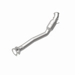 MagnaFlow 60507 oem grade direct-fit catalytic converter, rear view of the turntable spin