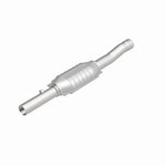 MagnaFlow 459000 carb direct-fit catalytic converter, rear view of the turntable spin