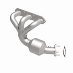 MagnaFlow 5411931 carb direct-fit catalytic converter, side view of the turntable spin