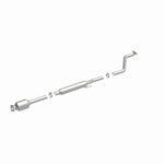 MagnaFlow 52828 oem grade direct-fit catalytic converter, front three-quarter view of the turntable spin