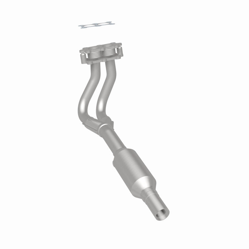 MagnaFlow 23207 epa direct-fit catalytic converter, rear three-quarter view of the turntable spin