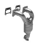MagnaFlow 452023 carb manifold converter, front three-quarter view of the turntable spin