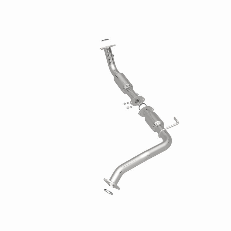 MagnaFlow 52559 oem grade direct-fit catalytic converter, rear three-quarter view of the turntable spin