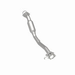 MagnaFlow 24205 hm grade direct-fit catalytic converter, rear three-quarter view of the turntable spin