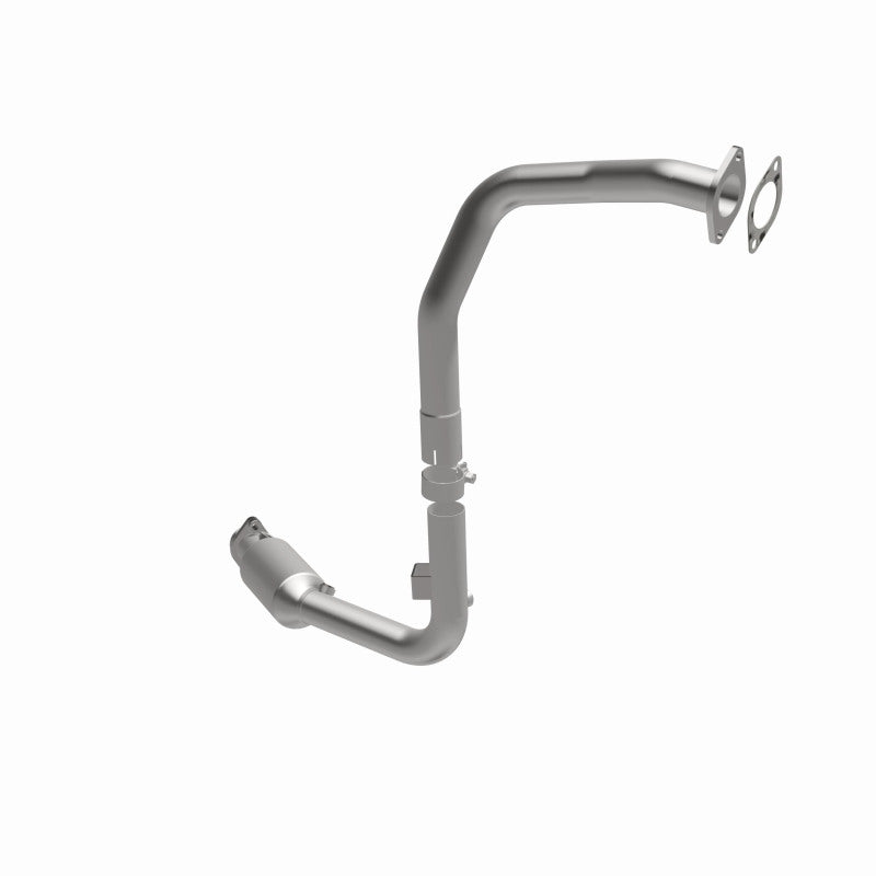 MagnaFlow 49719 oem grade direct-fit catalytic converter, front three-quarter view of the turntable spin