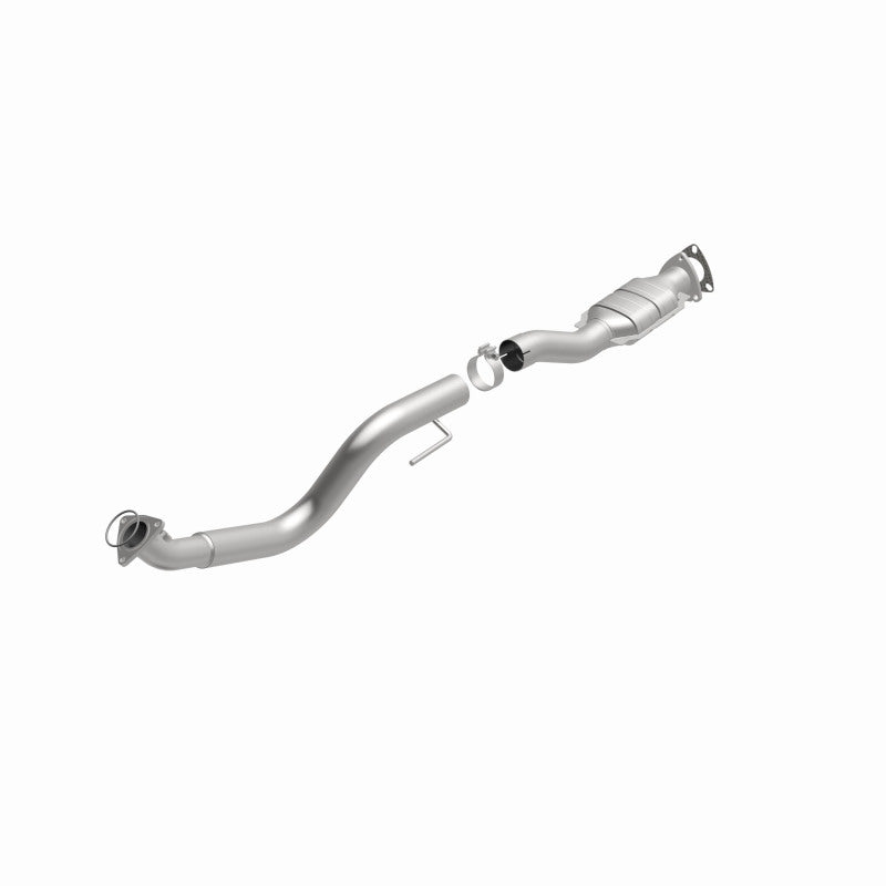 MagnaFlow 49602 oem grade direct-fit catalytic converter, front three-quarter view of the turntable spin
