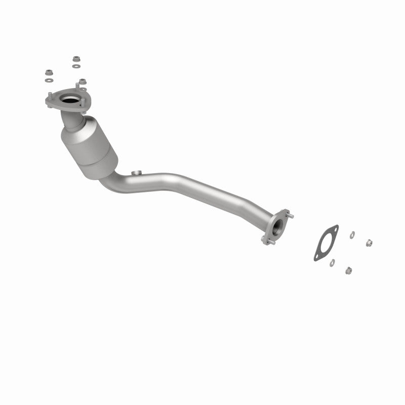 MagnaFlow 49106 oem grade direct-fit catalytic converter, rear three-quarter view of the turntable spin