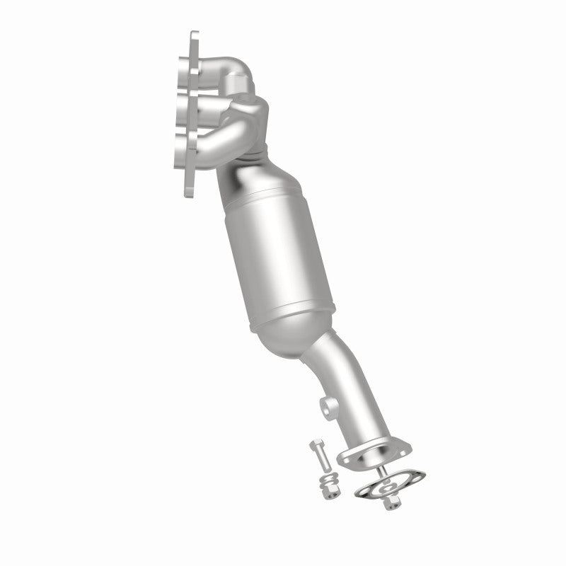 MagnaFlow 50291 hm grade manifold converter, rear three-quarter view of the turntable spin