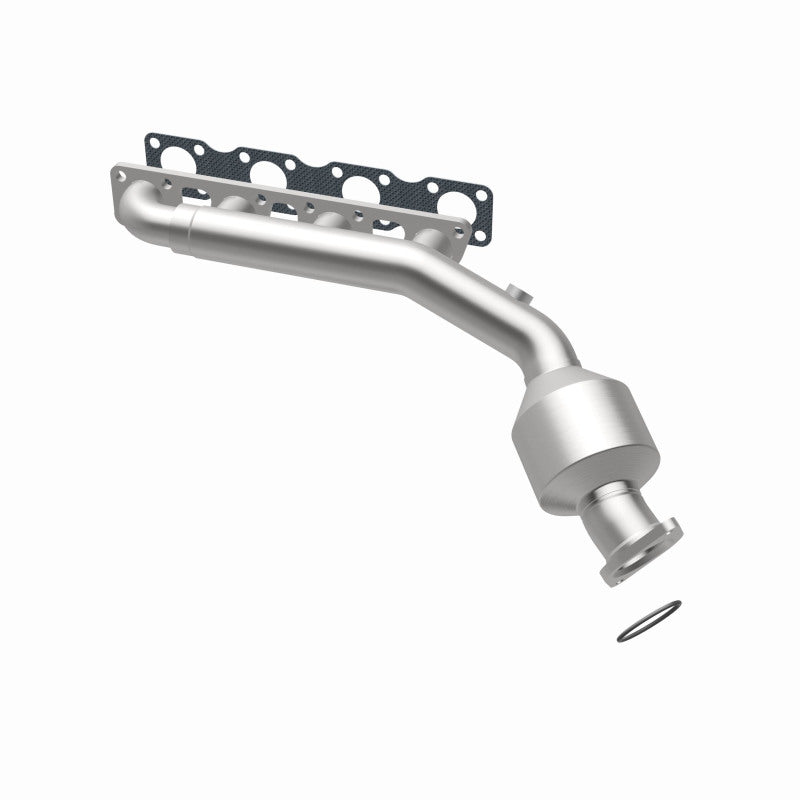 MagnaFlow 52424 oem grade manifold converter, opposite rear three-quarter view of the turntable spin
