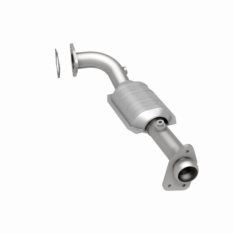 MagnaFlow 23471 hm grade direct-fit catalytic converter, rear three-quarter view of the turntable spin