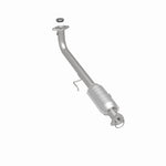 MagnaFlow 49483 oem grade direct-fit catalytic converter, rear three-quarter view of the turntable spin