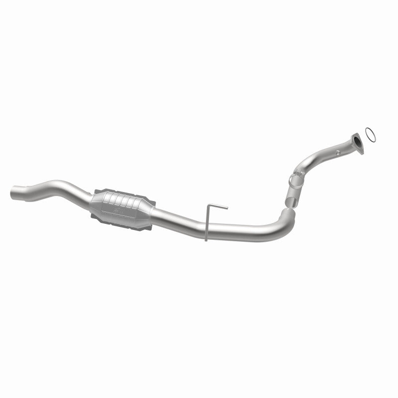 MagnaFlow 24147 hm grade direct-fit catalytic converter, opposite rear three-quarter view of the turntable spin