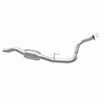 MagnaFlow 24147 hm grade direct-fit catalytic converter, opposite rear three-quarter view of the turntable spin