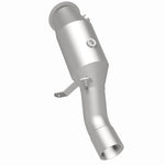 MagnaFlow 52258 oem grade direct-fit catalytic converter, rear three-quarter view of the turntable spin