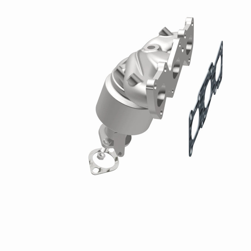 MagnaFlow 52781 oem grade manifold converter, opposite rear three-quarter view of the turntable spin
