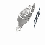 MagnaFlow 52781 oem grade manifold converter, opposite rear three-quarter view of the turntable spin