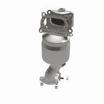 MagnaFlow 51995 oem grade manifold converter, opposite front three-quarter view of the turntable spin