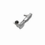 MagnaFlow 93144 hm grade direct-fit catalytic converter, opposite front three-quarter view of the turntable spin