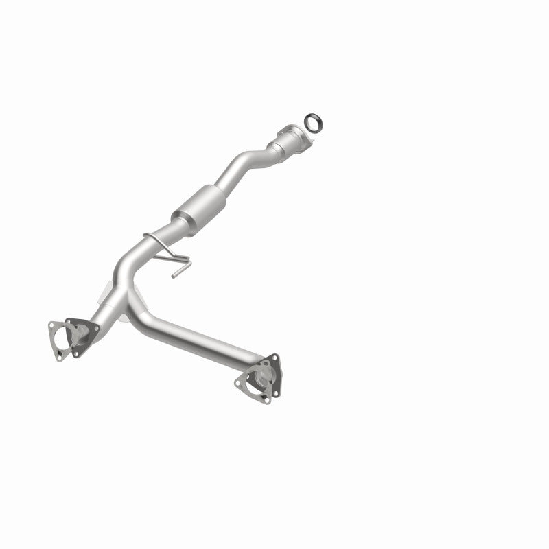 MagnaFlow 52612 oem grade direct-fit catalytic converter, opposite front three-quarter view of the turntable spin