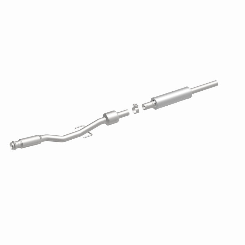 MagnaFlow 49029 oem grade direct-fit catalytic converter, front three-quarter view of the turntable spin