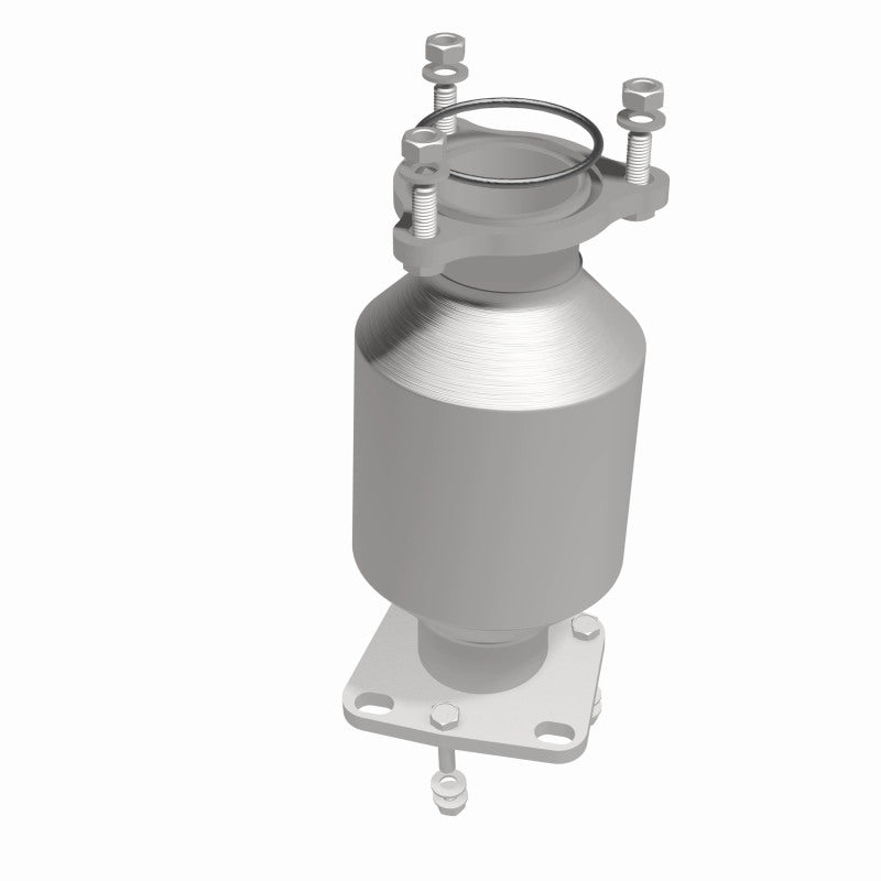 MagnaFlow 5411905 carb direct-fit catalytic converter, side view of the turntable spin