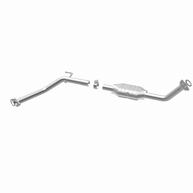 MagnaFlow 24880 hm grade direct-fit catalytic converter, opposite rear three-quarter view of the turntable spin
