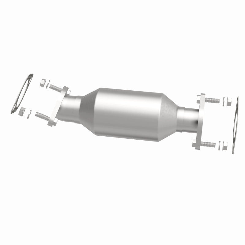 MagnaFlow 5561823 carb direct-fit catalytic converter, side view of the turntable spin