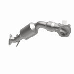 MagnaFlow 5551537 carb direct-fit catalytic converter, opposite front three-quarter view of the turntable spin