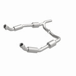 MagnaFlow 5481640 carb direct-fit catalytic converter, front three-quarter view of the turntable spin