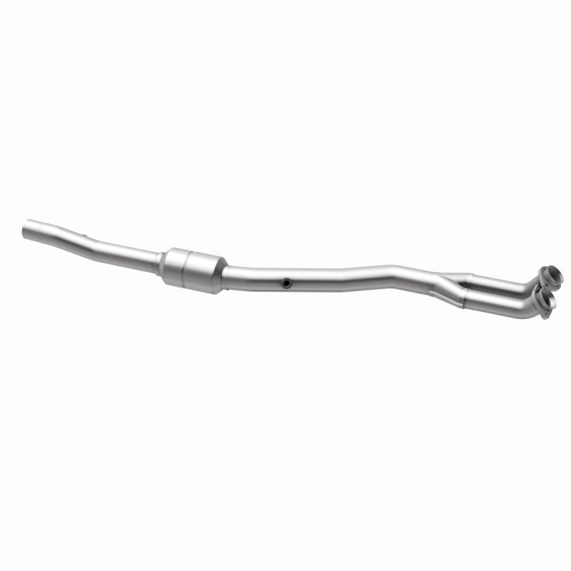 MagnaFlow 24130 hm grade direct-fit catalytic converter, opposite rear three-quarter view of the turntable spin