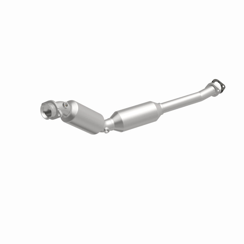MagnaFlow 5411011 carb direct-fit catalytic converter, front three-quarter view of the turntable spin