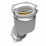 MagnaFlow 452020 carb direct-fit catalytic converter, opposite rear three-quarter view of the turntable spin