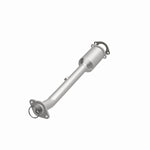 MagnaFlow 5592669 carb direct-fit catalytic converter, opposite front three-quarter view of the turntable spin