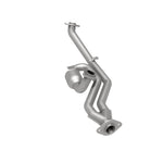MagnaFlow 444019 carb direct-fit catalytic converter, rear three-quarter view of the turntable spin