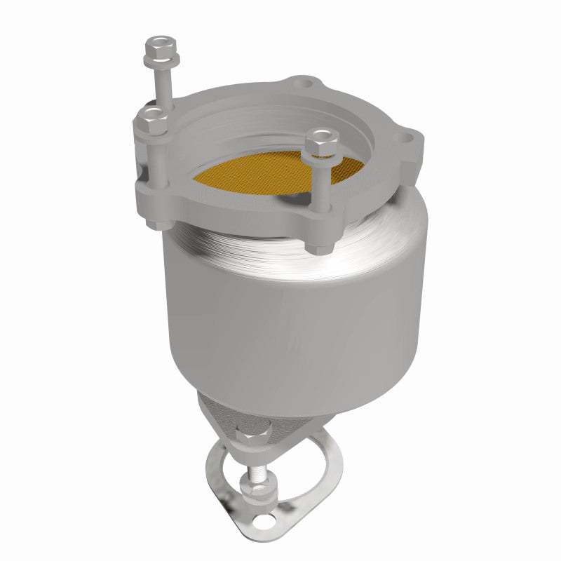 MagnaFlow 49310 oem grade direct-fit catalytic converter, side view of the turntable spin