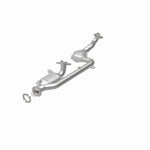 MagnaFlow 93233 hm grade direct-fit catalytic converter, rear view of the turntable spin