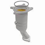 MagnaFlow 52232 oem grade direct-fit catalytic converter, front three-quarter view of the turntable spin