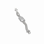 MagnaFlow 23329 hm grade direct-fit catalytic converter, rear three-quarter view of the turntable spin