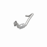 MagnaFlow 93417 hm grade direct-fit catalytic converter, opposite front three-quarter view of the turntable spin