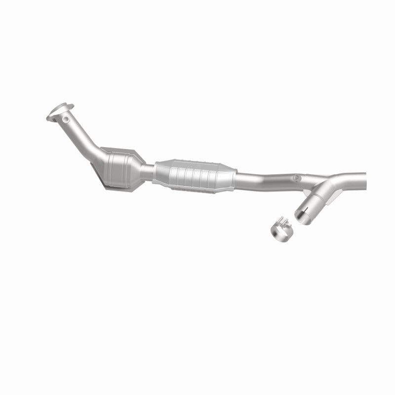 MagnaFlow 447130 carb direct-fit catalytic converter, side view of the turntable spin