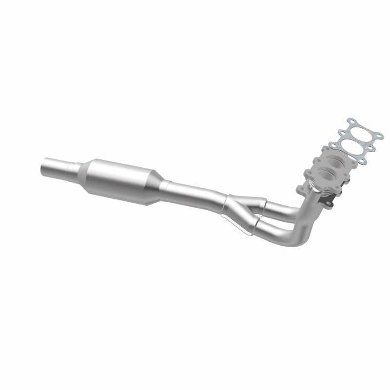 MagnaFlow 23207 epa direct-fit catalytic converter, opposite rear three-quarter view of the turntable spin