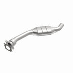 MagnaFlow 25207 hm grade direct-fit catalytic converter, opposite front three-quarter view of the turntable spin