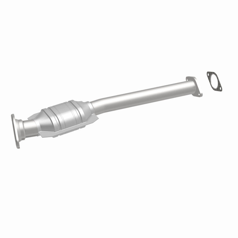 MagnaFlow 23397 hm grade direct-fit catalytic converter, front three-quarter view of the turntable spin