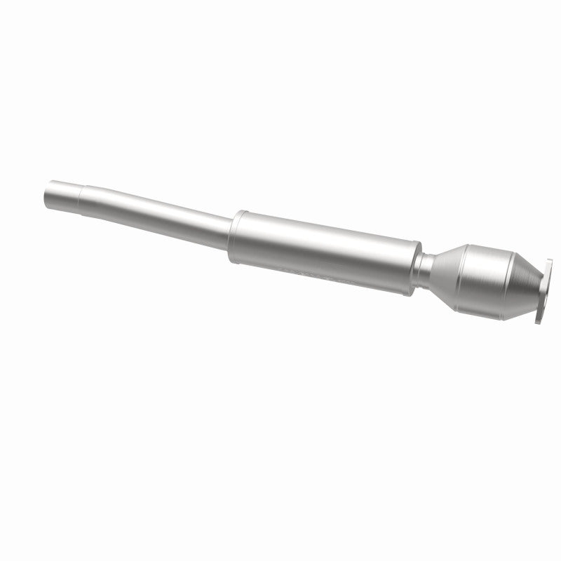 MagnaFlow 24980 hm grade direct-fit catalytic converter, opposite rear three-quarter view of the turntable spin