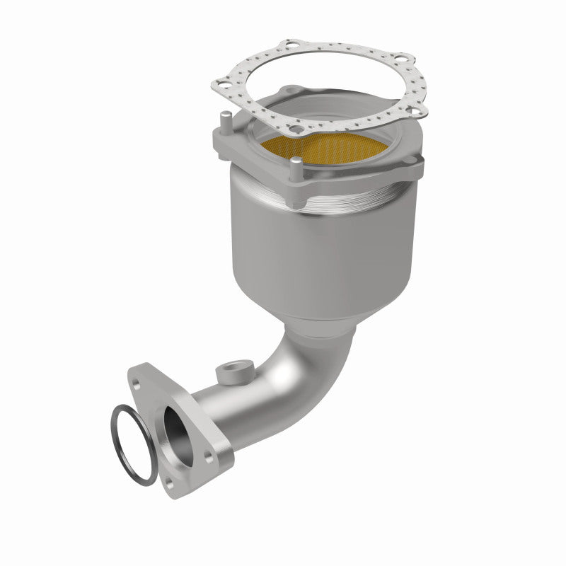 MagnaFlow 93231 hm grade direct-fit catalytic converter, rear view of the turntable spin