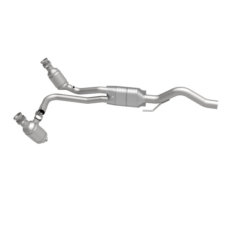 MagnaFlow 447248 carb direct-fit catalytic converter, side view of the turntable spin